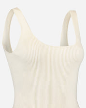 Regata Básica Tricot Decote U - Off-white