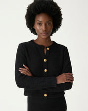 Cardigan Tricot Com Botões - Preto