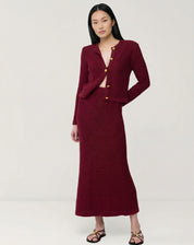 CARDIGAN TRICOT COM BOTÕES - VERMELHO