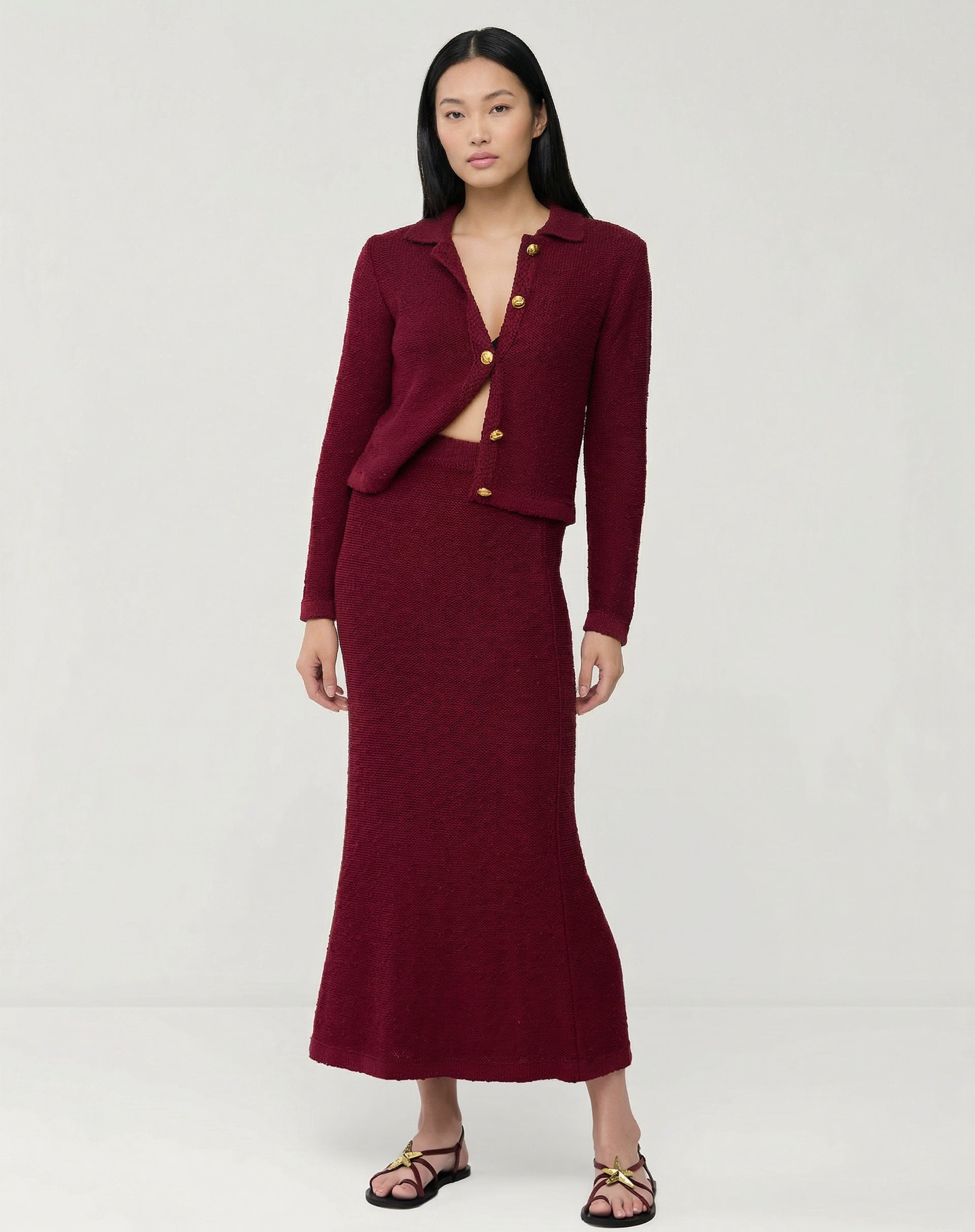 SAIA LONGA TRICOT - VERMELHO