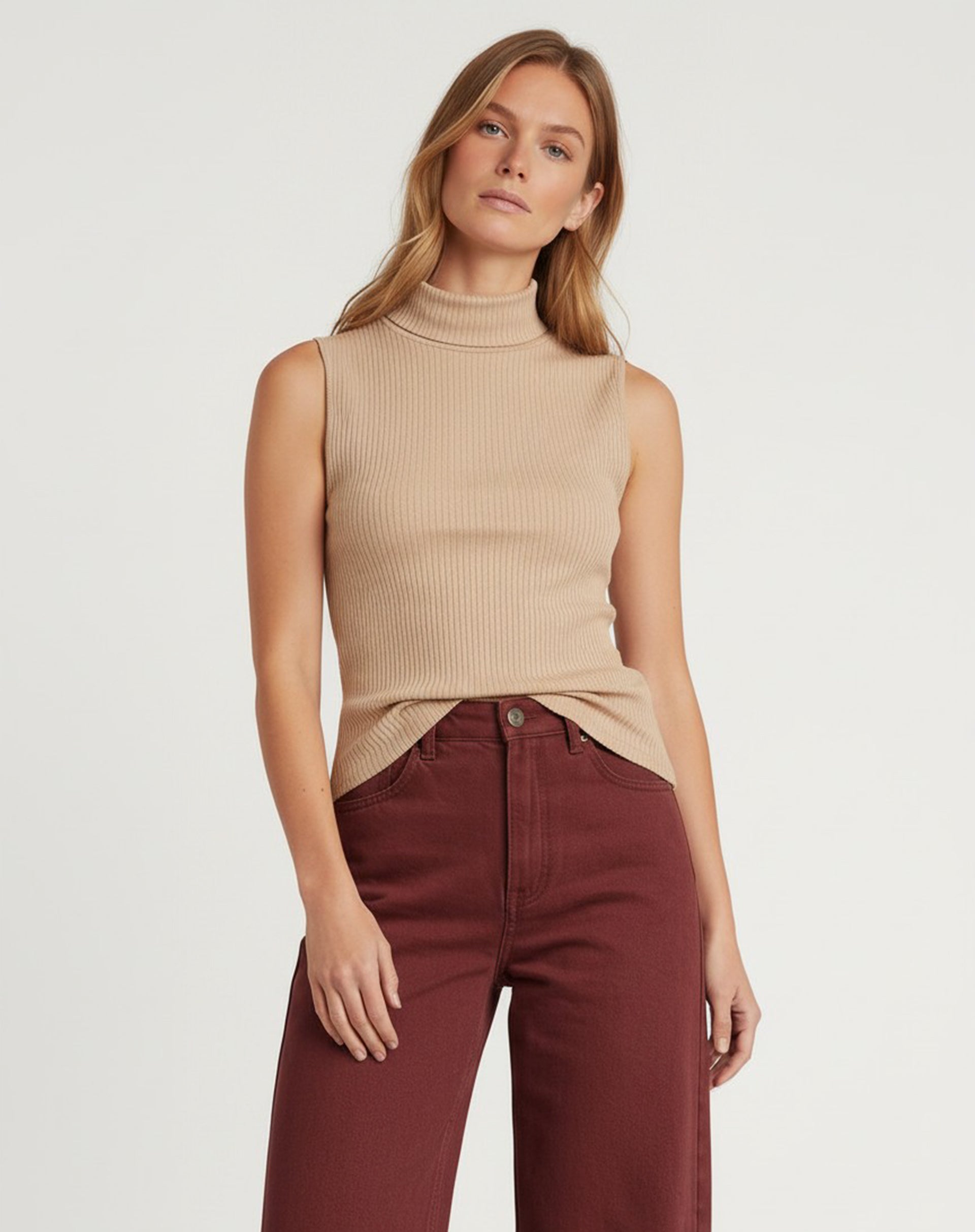 Regata Gola Alta Canelada - Bege