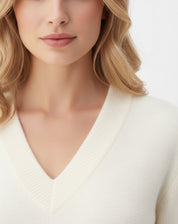 Vestido Mídi Tricot Manga Longa - Off White