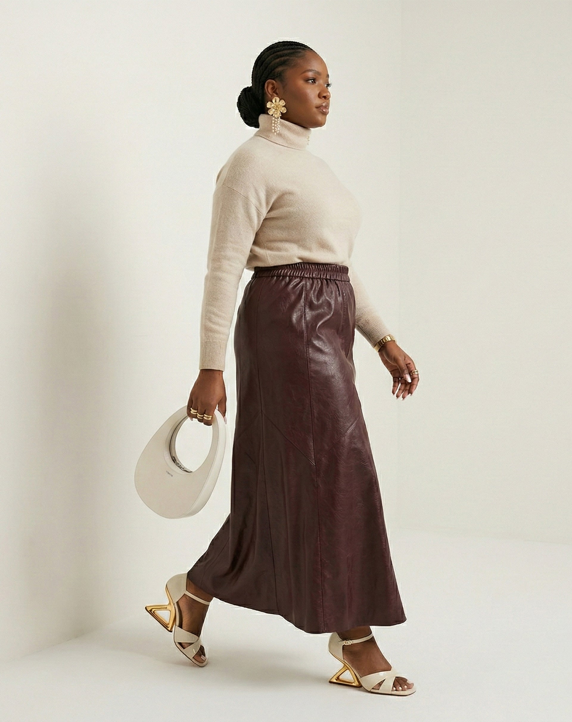 Suéter Cashmere Deluxe Gola Alta  - BEGE