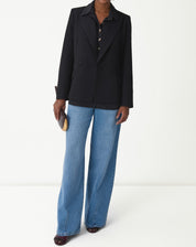 Camisa Alongada com Fenda - Preto
