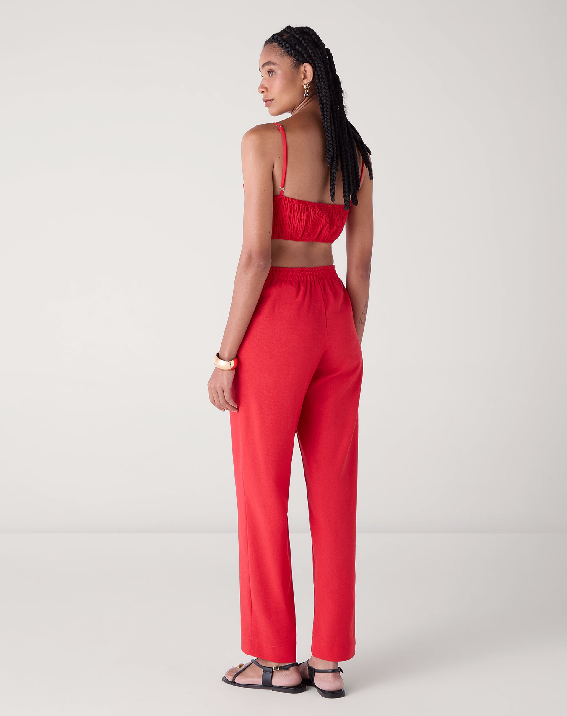 Macacão Corset de Linho - Vermelho