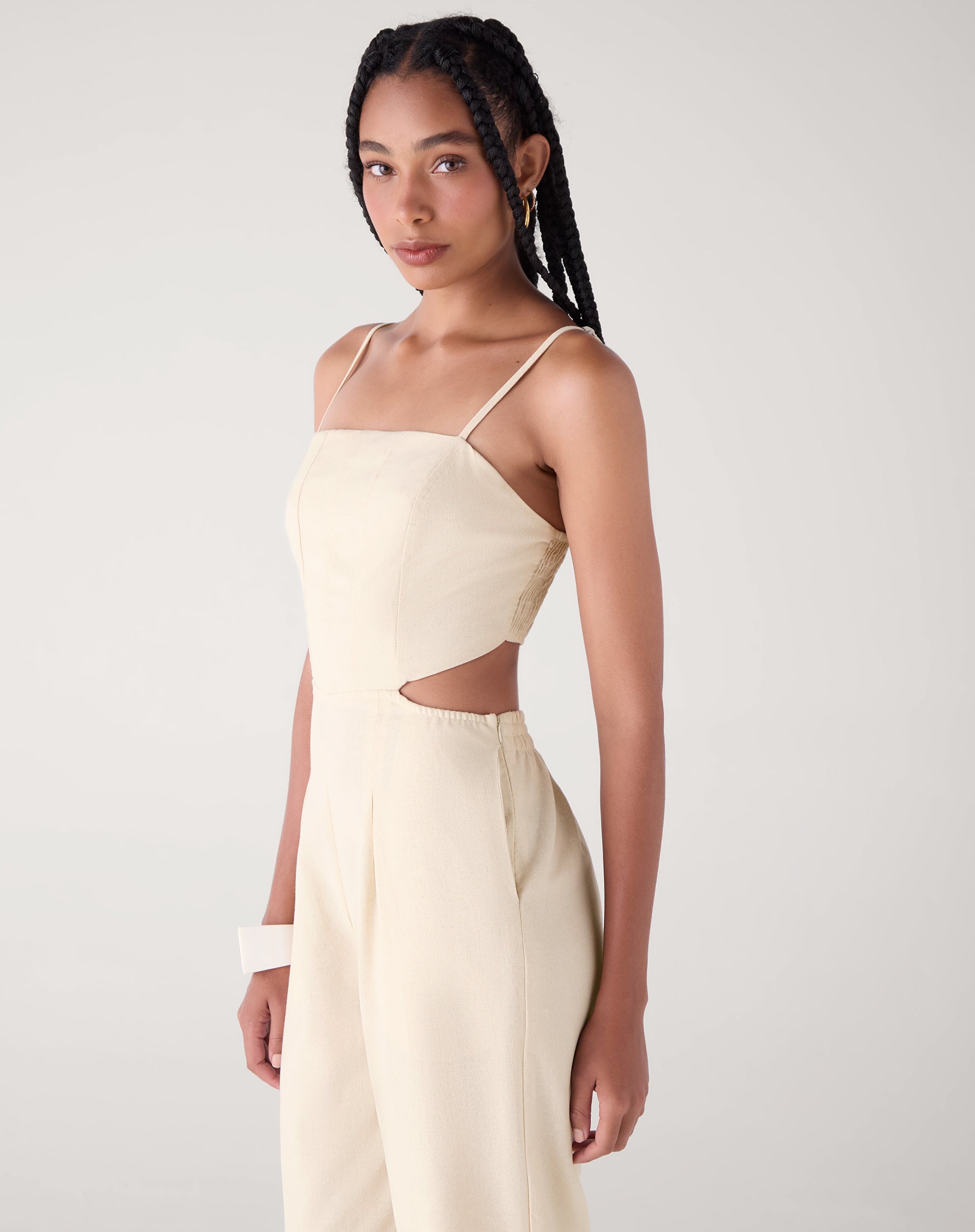 Macacão Corset de Linho - Areia