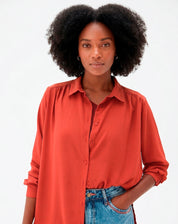 CAMISA MANGA LONGA BARRA RETA - MARROM