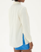 CAMISA MANGA LONGA BARRA RETA - OFF-WHITE