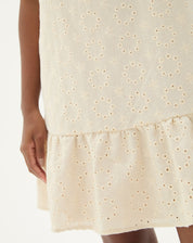 Vestido Curto de Alças - Bege