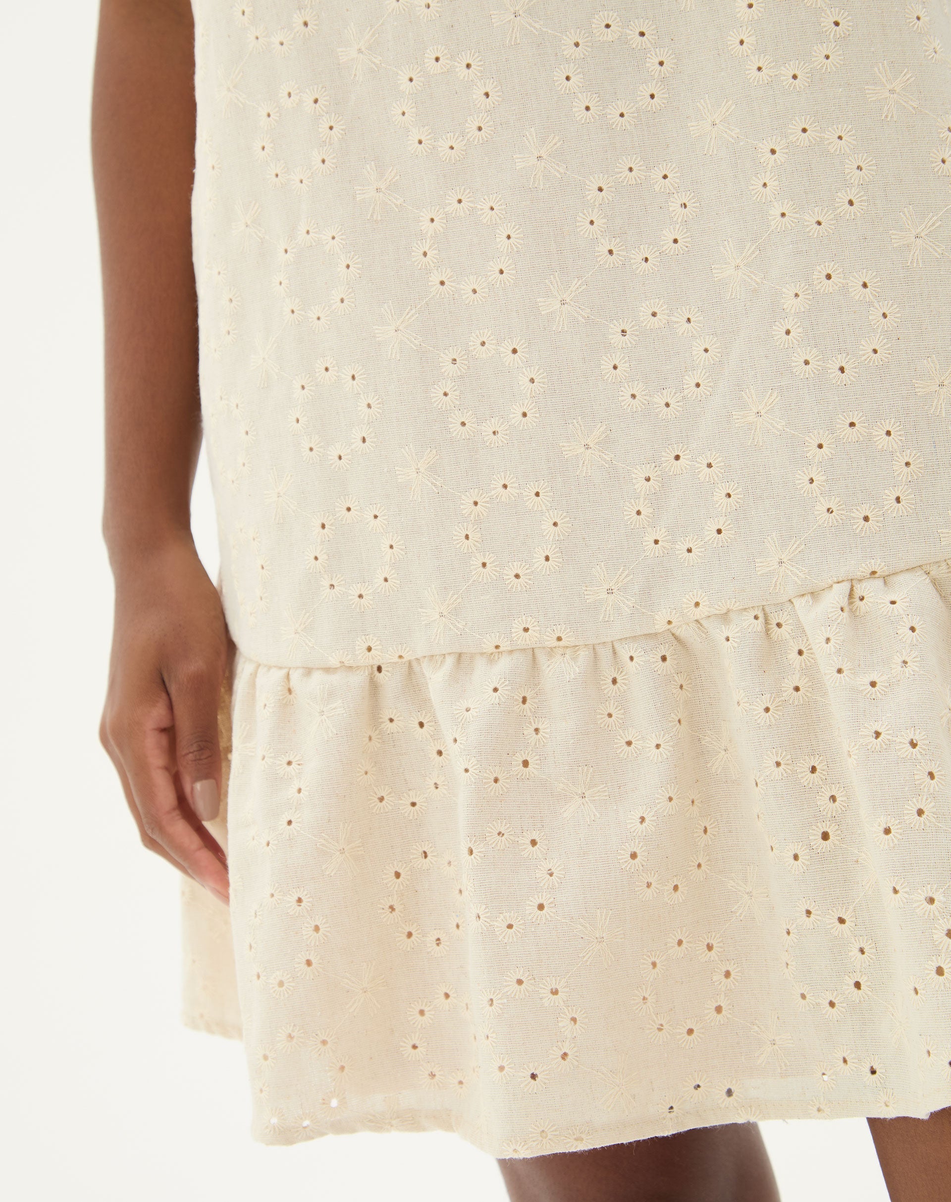 Vestido Curto de Alças - Bege
