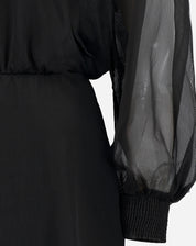 VESTIDO CURTO MANGA LONGA BUFANTE - PRETO