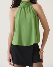 BLUSA DECOTE HALTER DE CREPE - VERDE