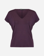 T-shirt Viscose Decote V Lisa - Roxo
