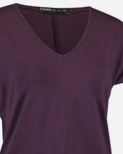 T-shirt Viscose Decote V Lisa - Roxo