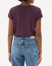 T-SHIRT VISCOSE DECOTE V LISA - ROXO