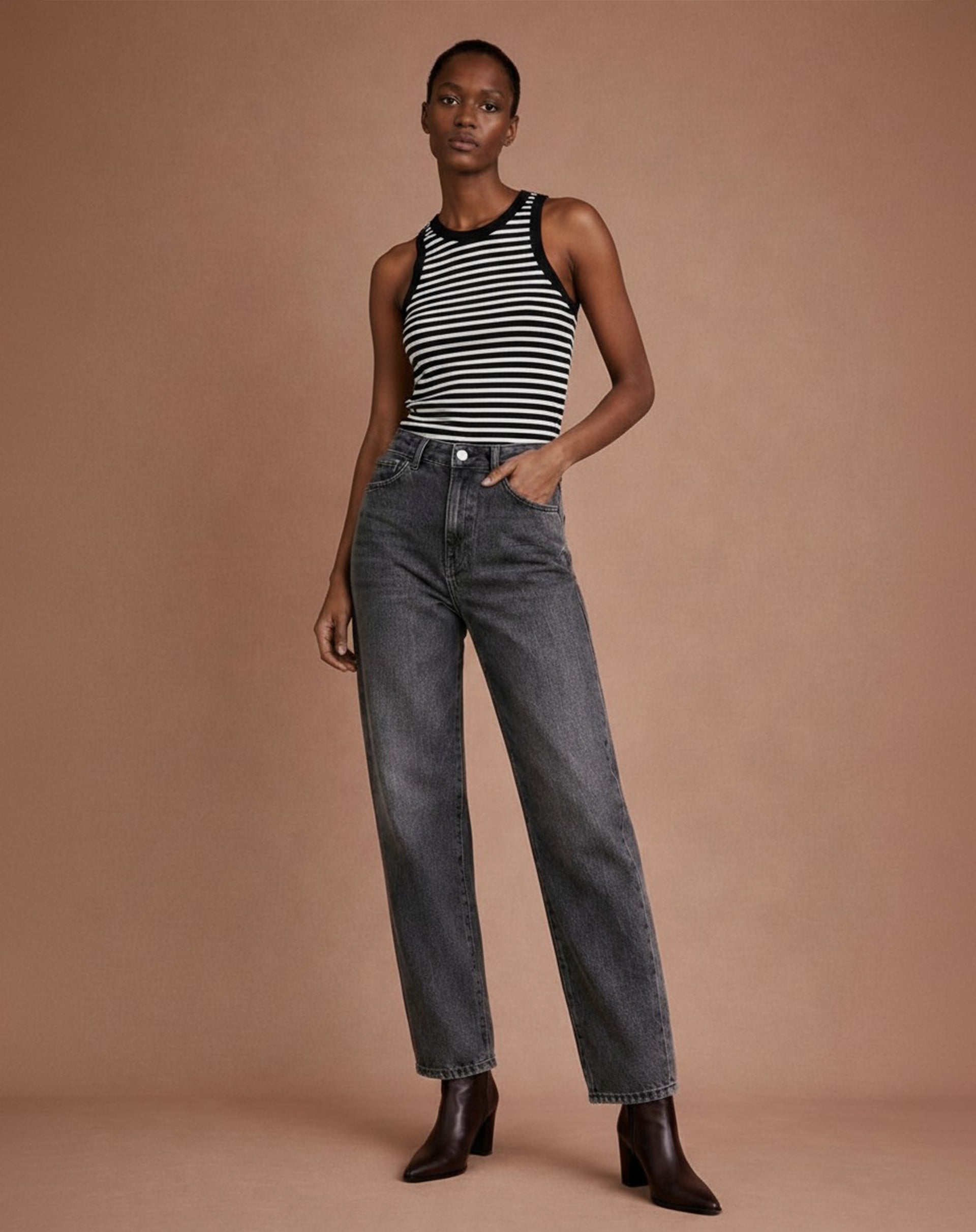 Regata Halter Listrada - Preto