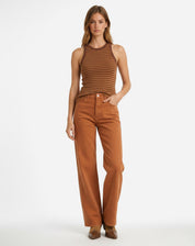 Regata Halter Listrada - Marrom