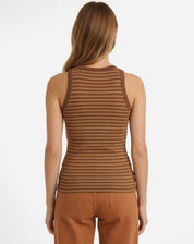 Regata Halter Listrada - Marrom