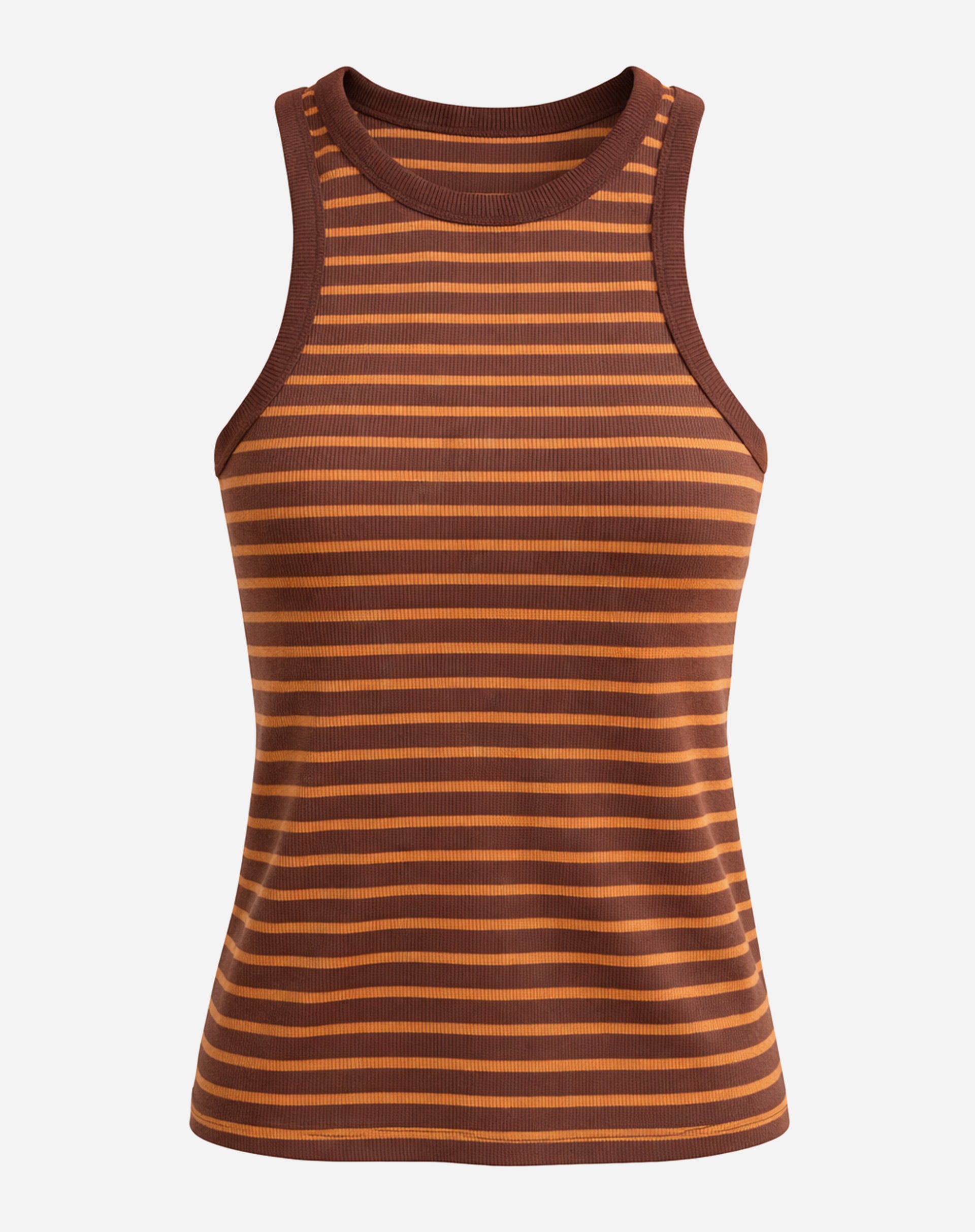 Regata Halter Listrada - Marrom