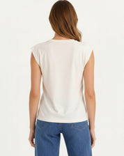 Camiseta Manga Japonesa de Malha - Off White