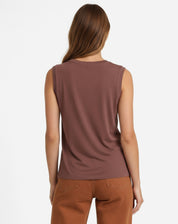 Blusa Decote V de Malha - Marrom