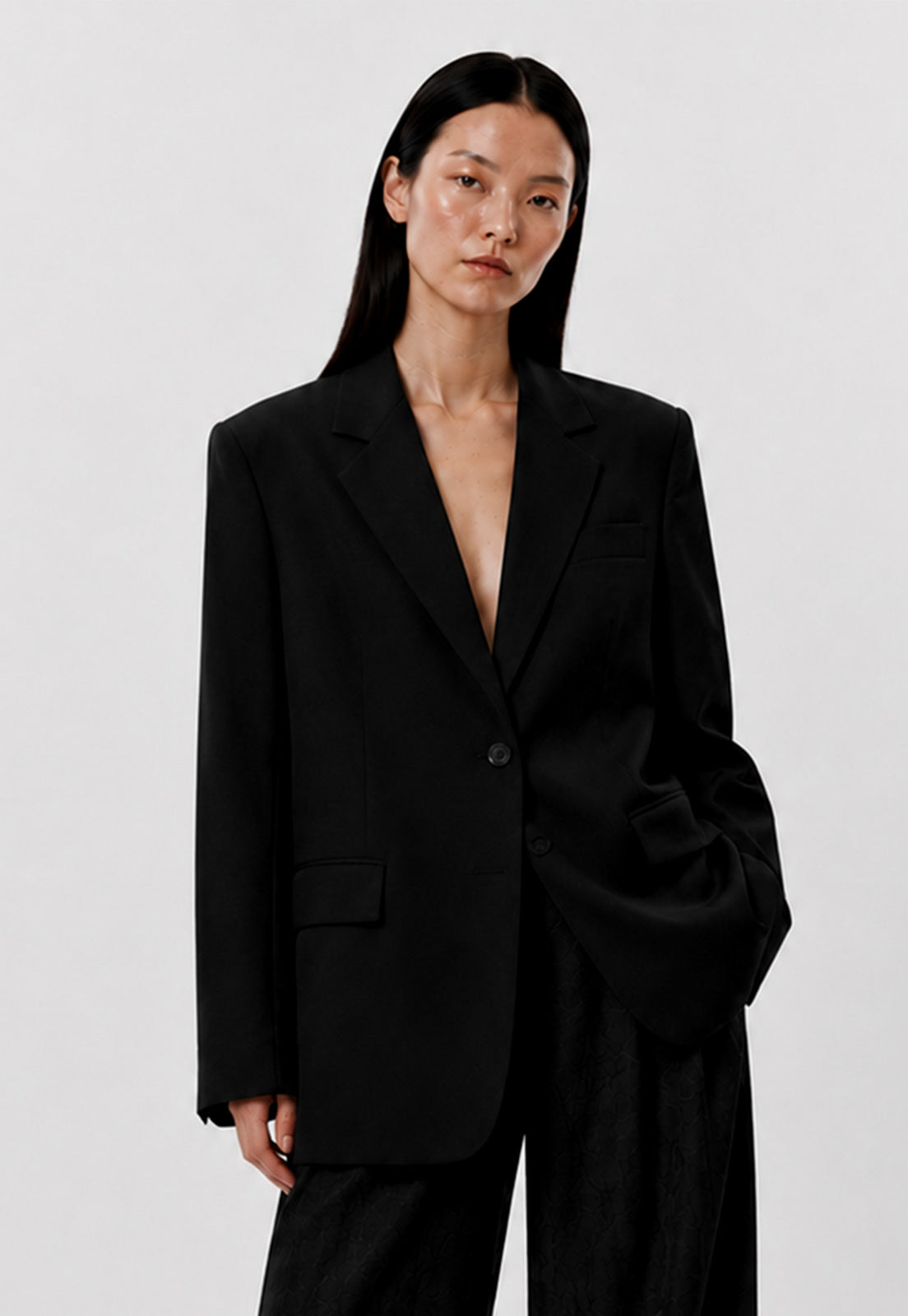 Blazer Oversized Acinturado - Preto