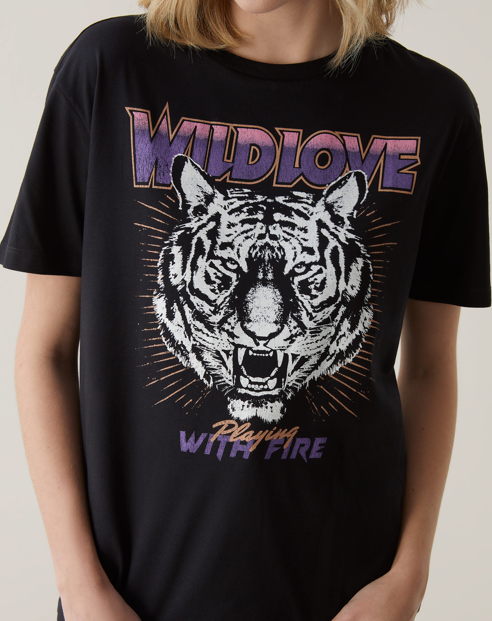 T-shirt Wildlove Tiger - Preto