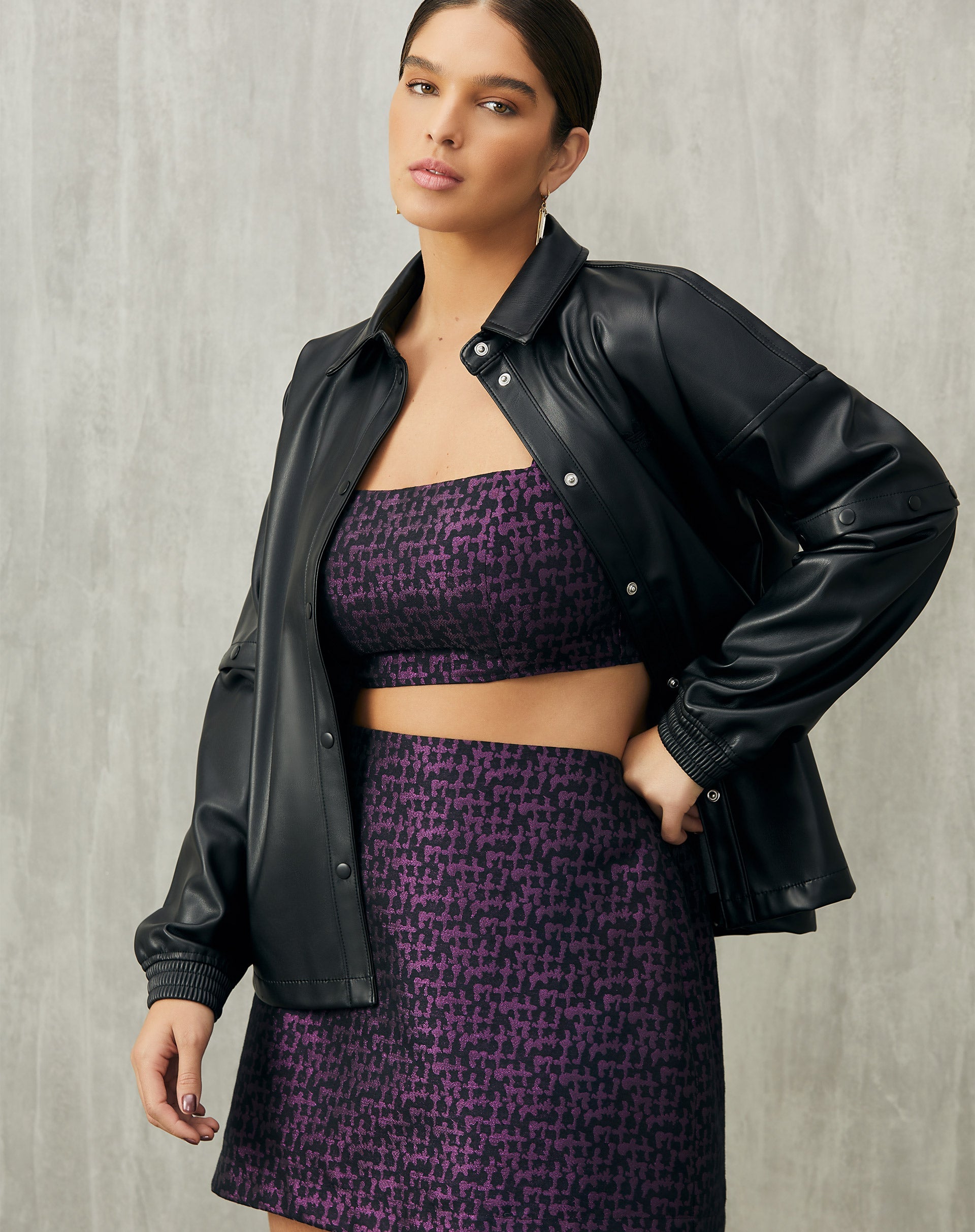 Top Curto de Jacquard Metalizado - Pink