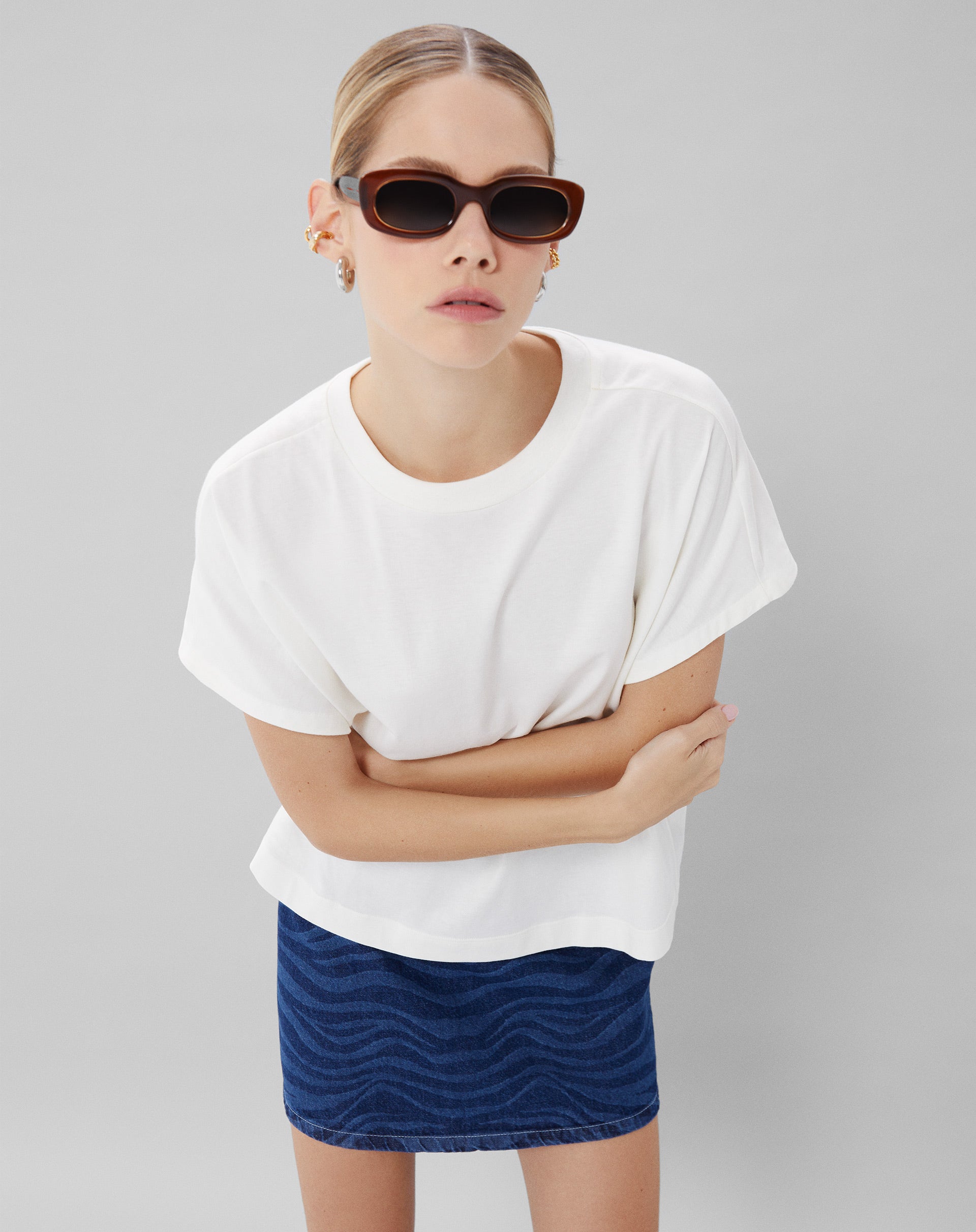 Camiseta Lisa de Malha - Branco
