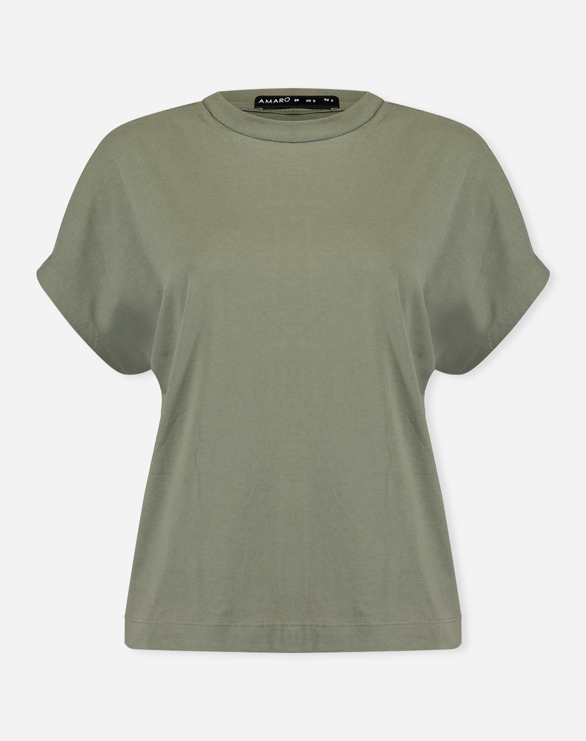 Camiseta Lisa de Malha - Verde Militar