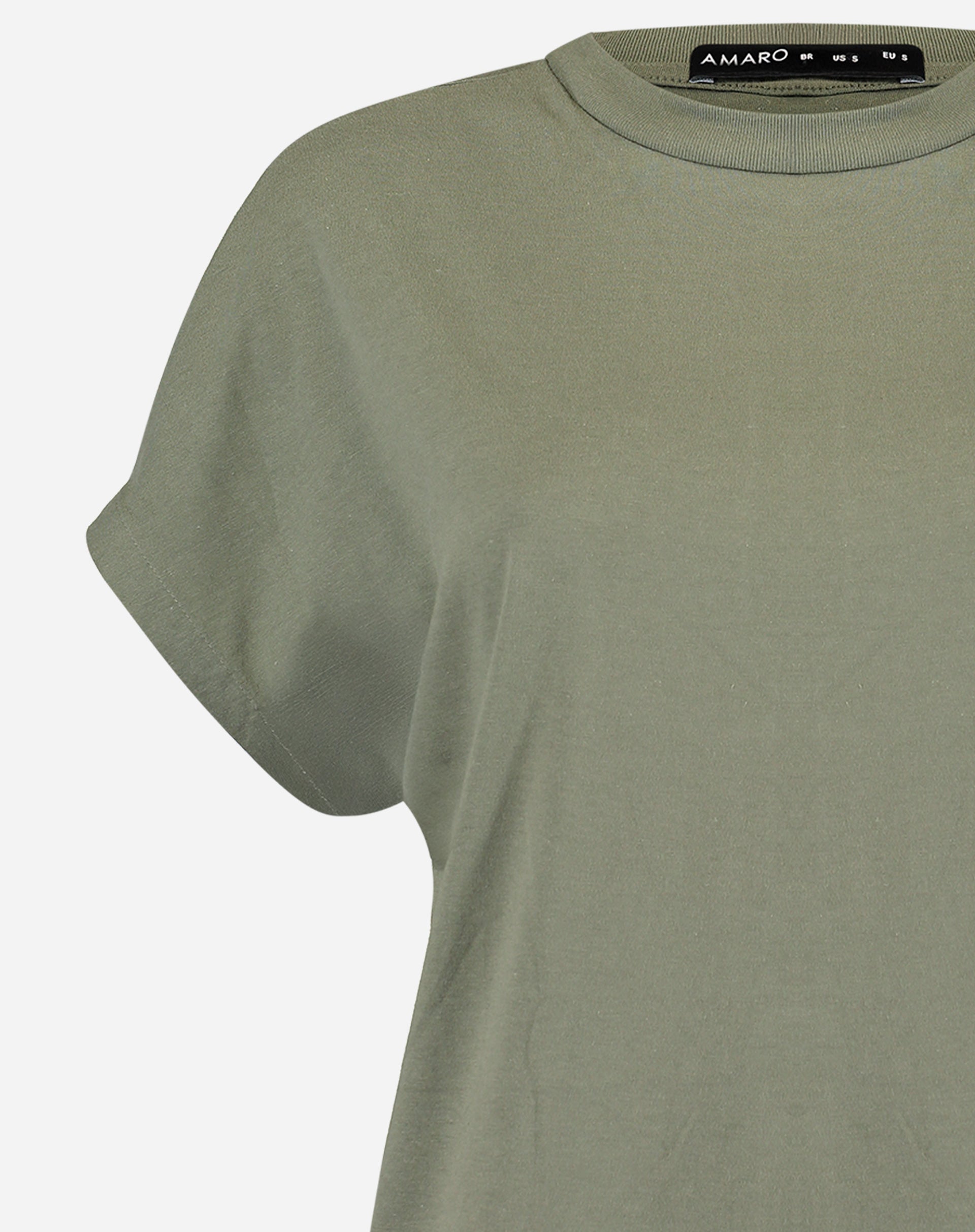 Camiseta Lisa de Malha - Verde Militar