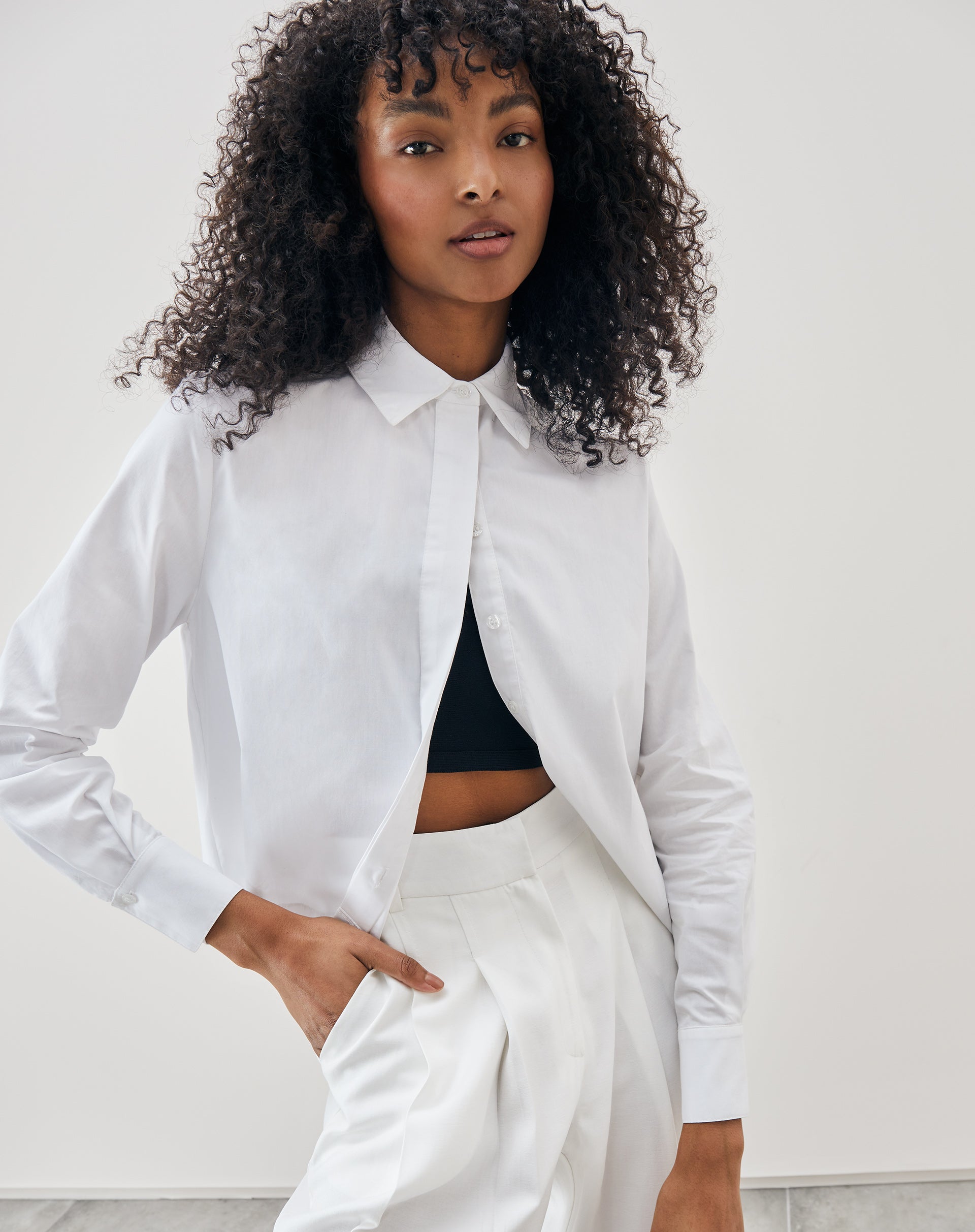 Camisa Básica Curta - Branco