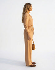Camisa Fluida de Viscose - Ocre