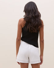 Blusa com Decote Halter de Tricot - Preto