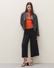 BLUSA COM DECOTE HALTER DE TRICOT - LARANJA