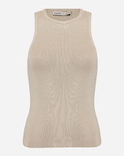 Blusa com Decote Halter de Tricot - Caqui