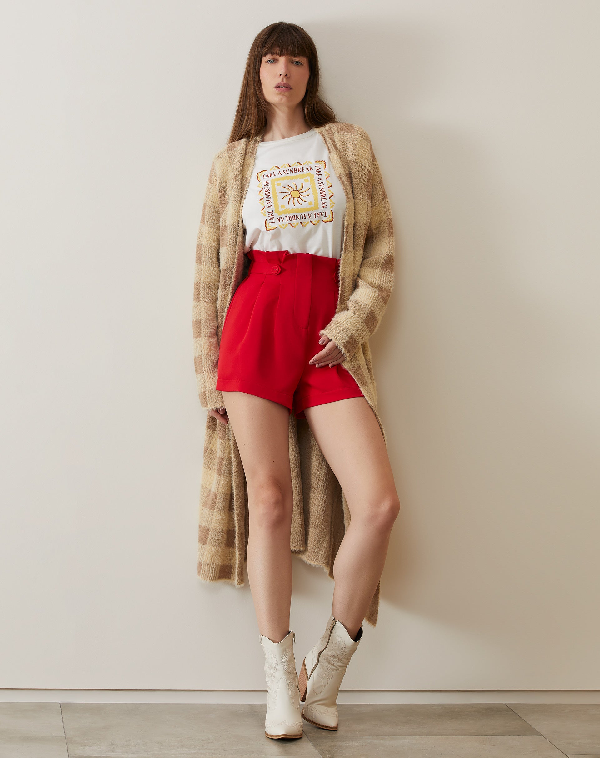 T-shirt Oversized Estampada - Off-white