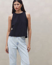 T-shirt Cropped Regata  - Preto