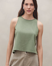 T-shirt Cropped Regata  - Verde Militar