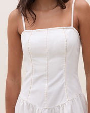 Vestido  Longo de Alças Jeans - Off-white
