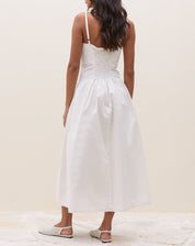 Vestido  Longo de Alças Jeans - Off-white
