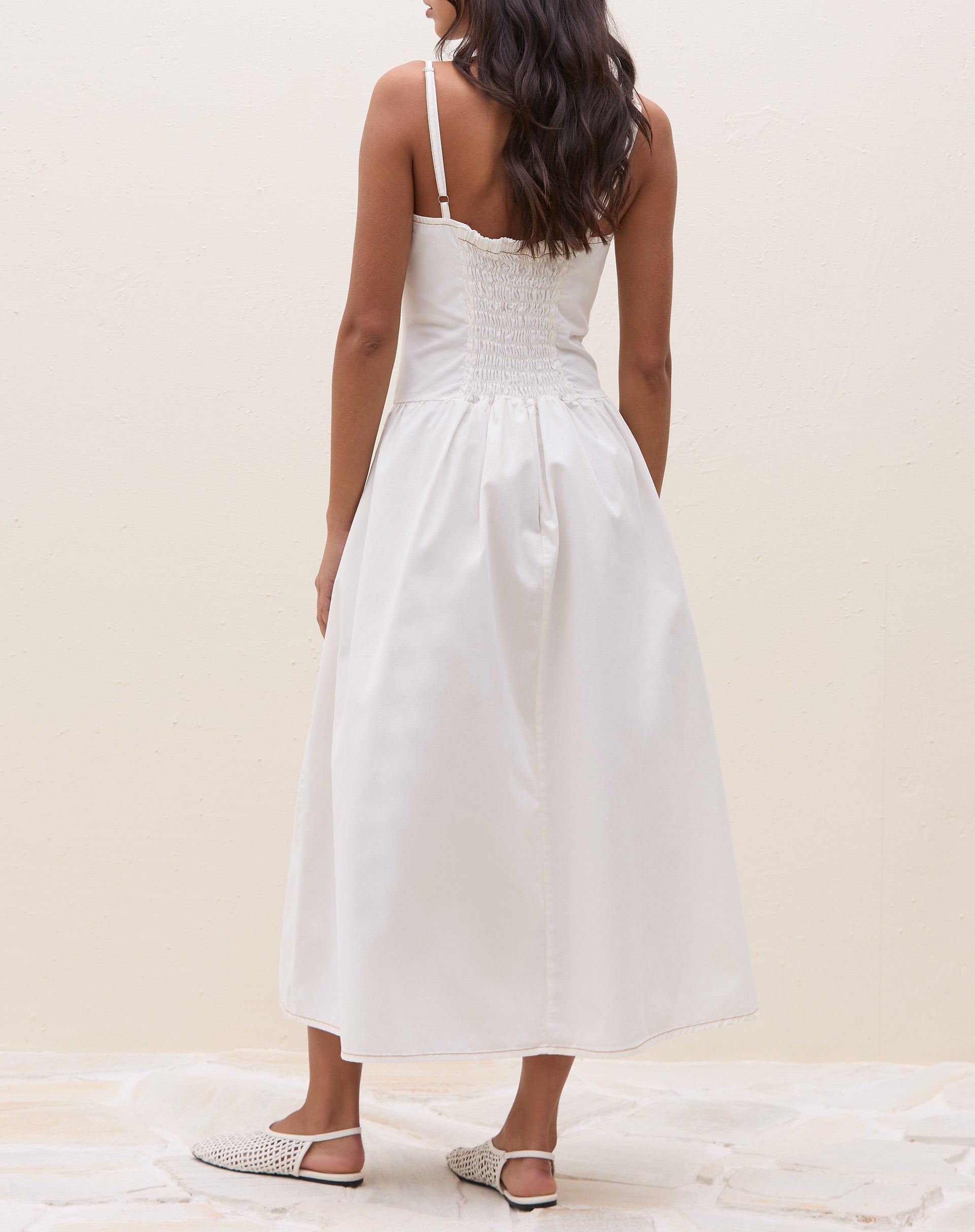 Vestido  Longo de Alças Jeans - Off-white