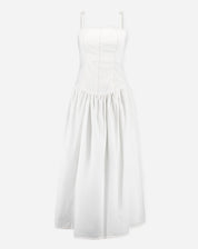 Vestido  Longo de Alças Jeans - Off-white