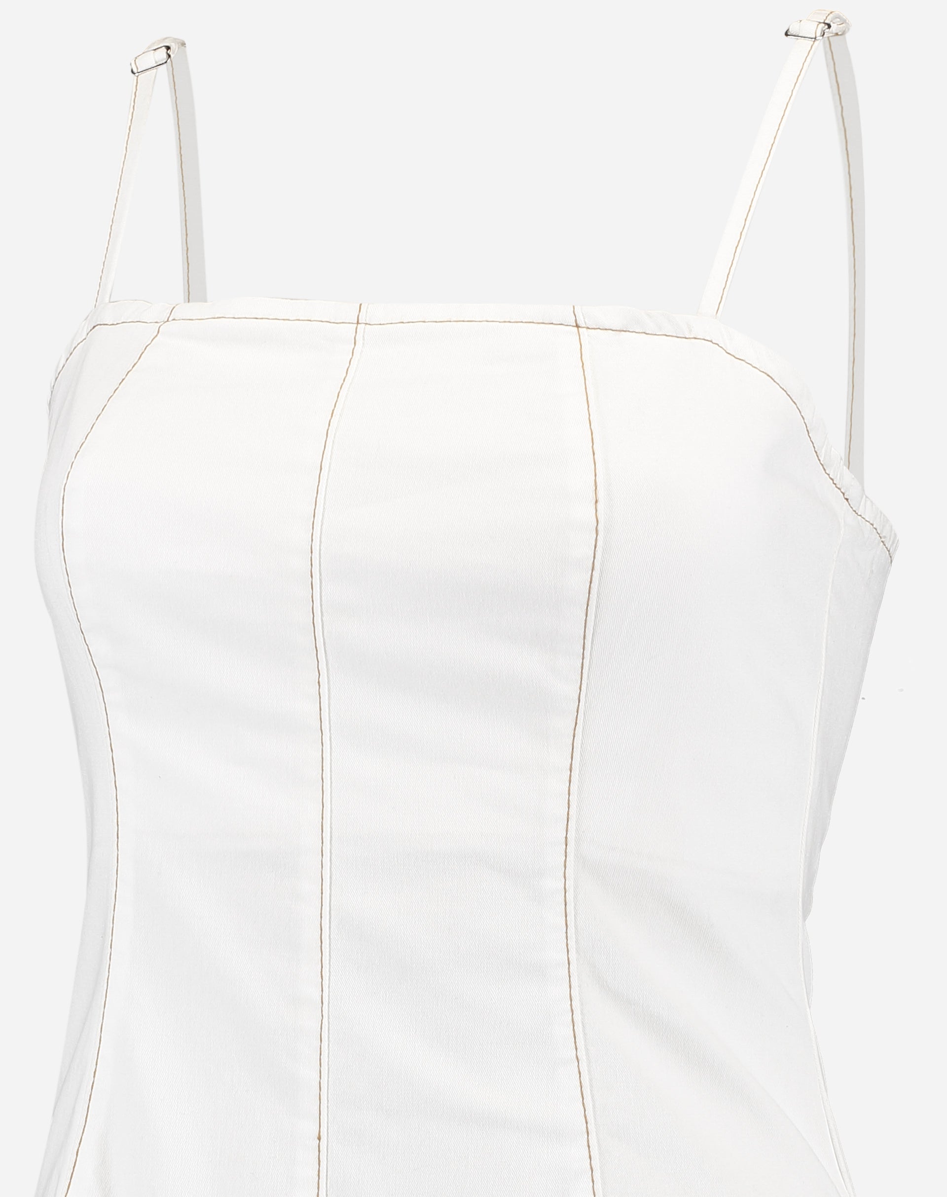 Vestido  Longo de Alças Jeans - Off-white