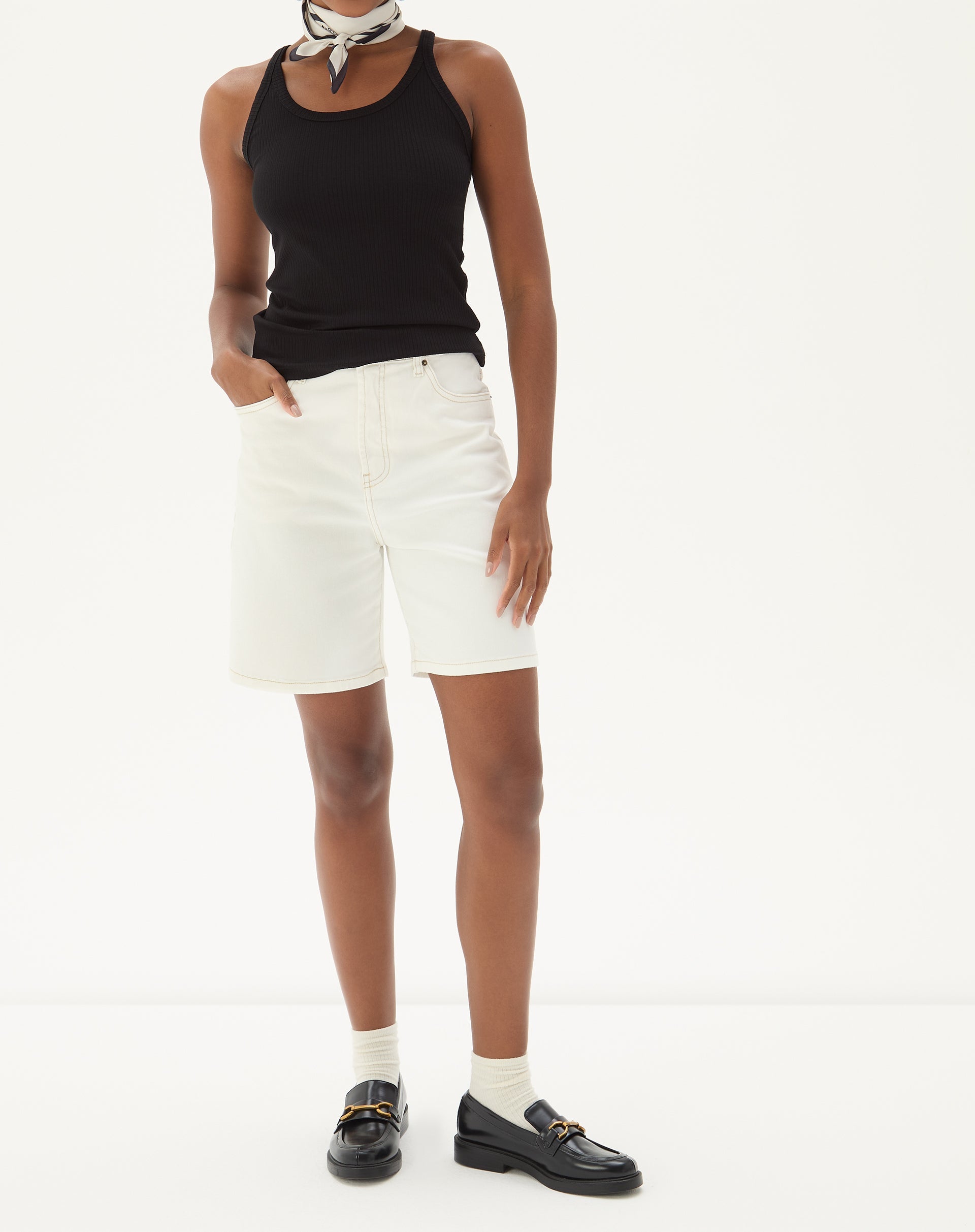 Bermuda Jeans Reta - Off-white