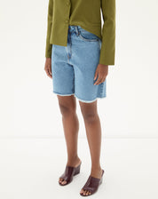 Bermuda Jeans Slim - Azul Médio
