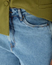 Bermuda Jeans Slim - Azul Médio