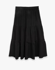 Saia Midi com Marias Texturizada - Preto