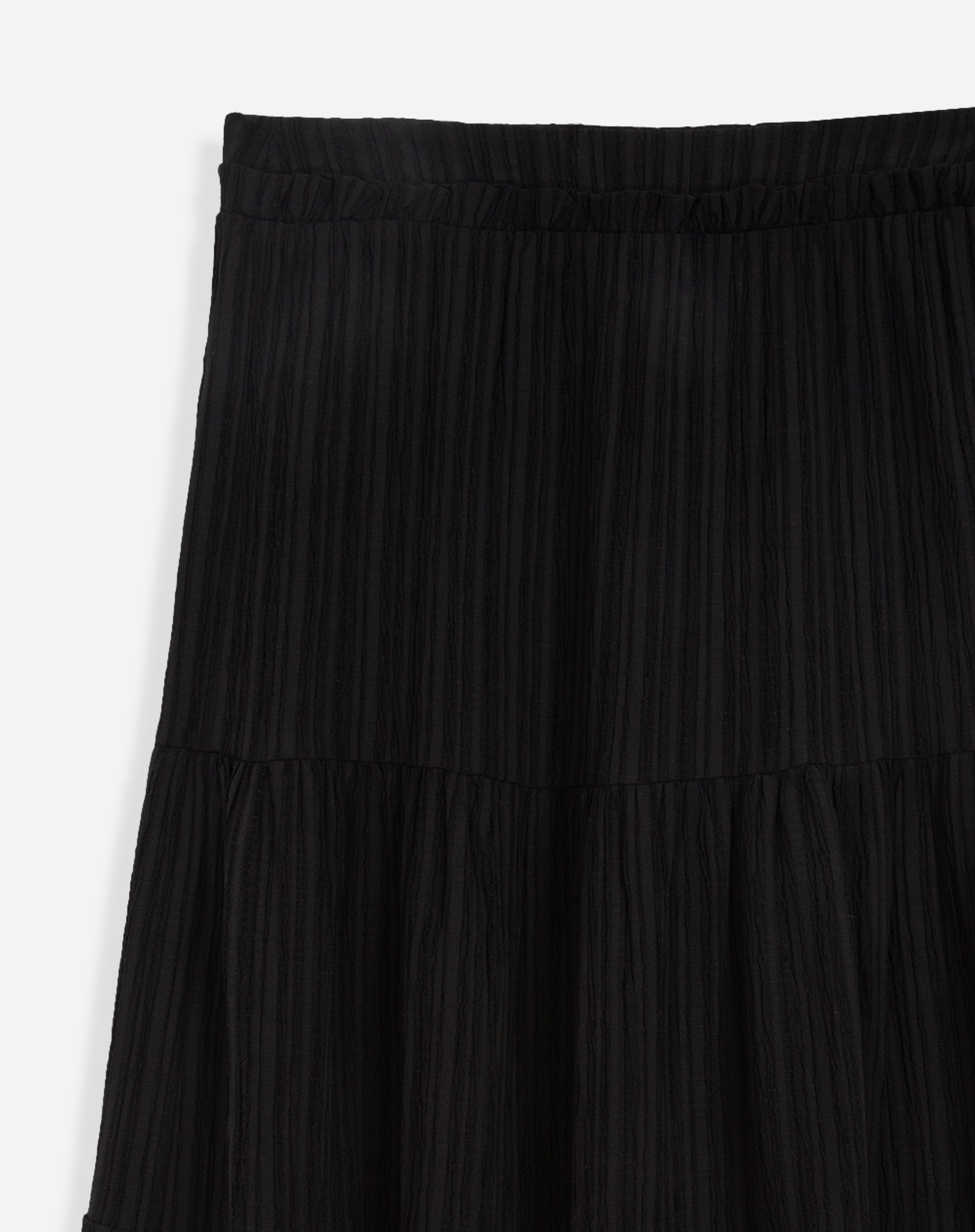 Saia Midi com Marias Texturizada - Preto
