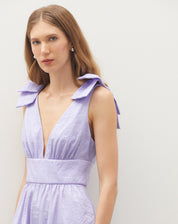 Vestido Party com Laço e Costas Abertas  - Lilás